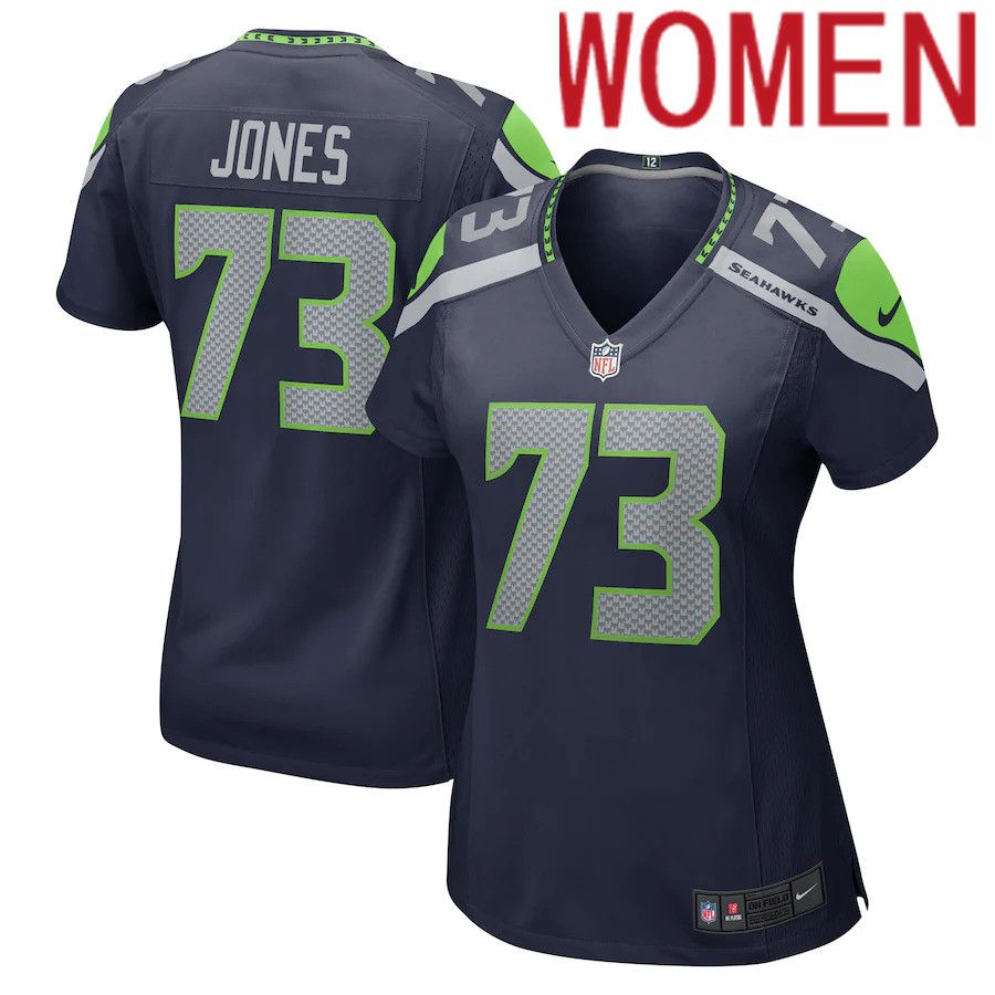 Women Seattle Seahawks #73 Jamarco Jones Nike College Navy Game NFL Jersey